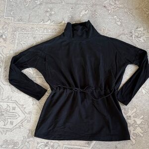 Athleta Black Long Sleeve Turtleneck Pull-Over Top